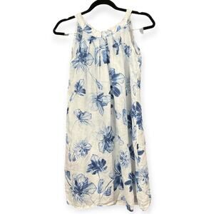 Bellambia Dress Women XS Blue White Linen